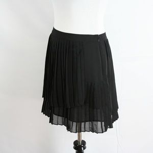 Topshop Double Layer Accordion Mini In Black